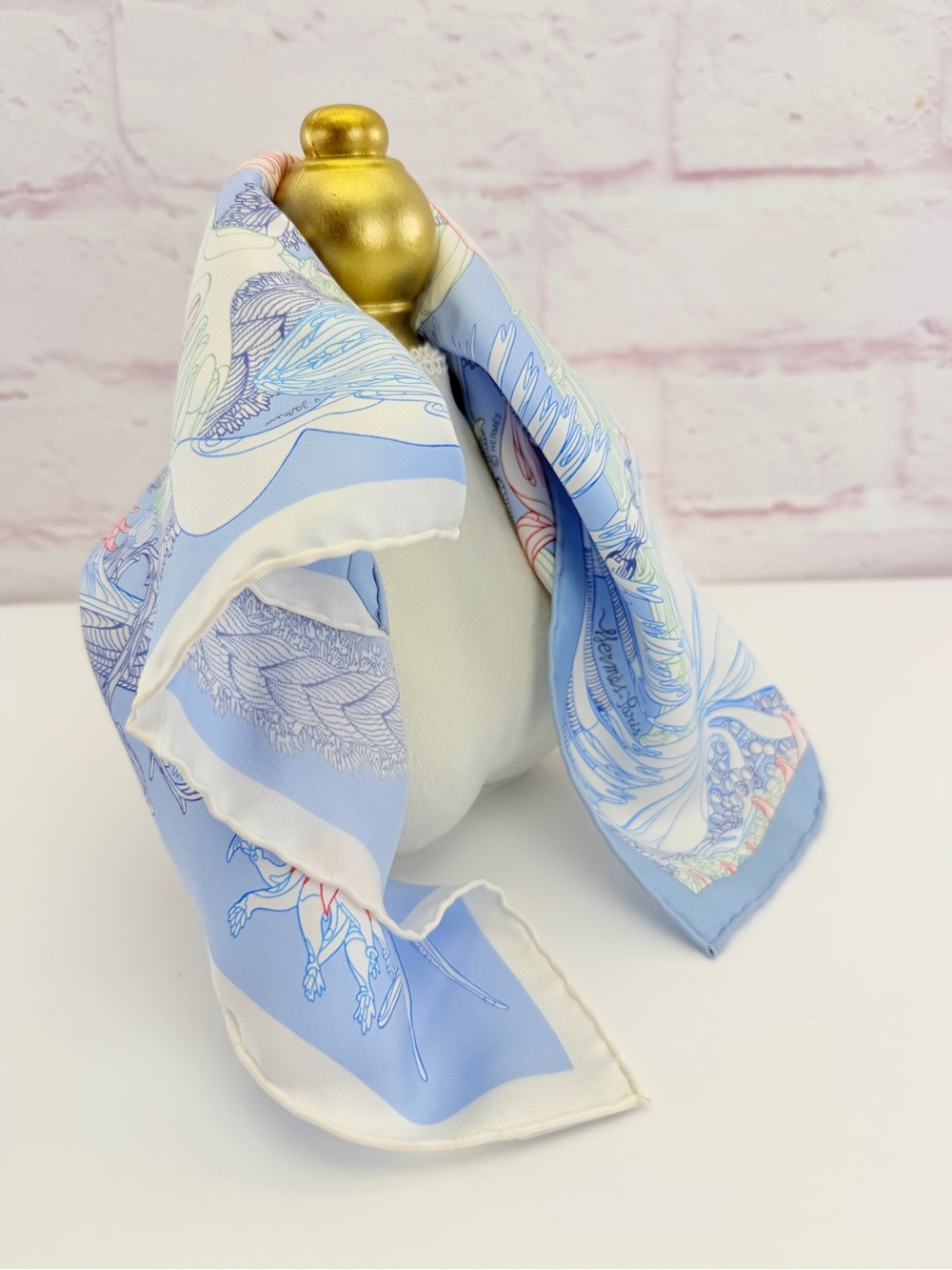 Hermes Botanique Silky Blue Patterned Women’s Square